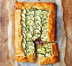 Courgette, tarragon & thyme galette