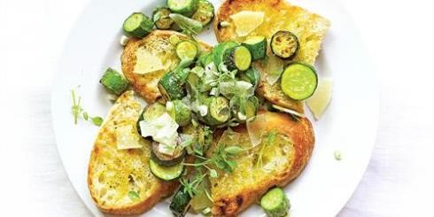 Courgettes & Manchego on toast 
