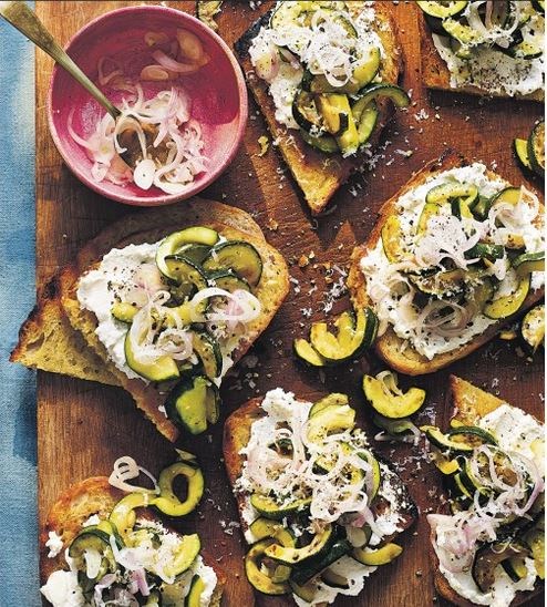Courgettes and ricotta with lemon & garlic on toasted sourdough