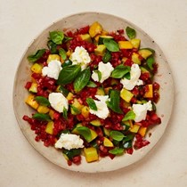 Courgettes with tomatoes and ricotta