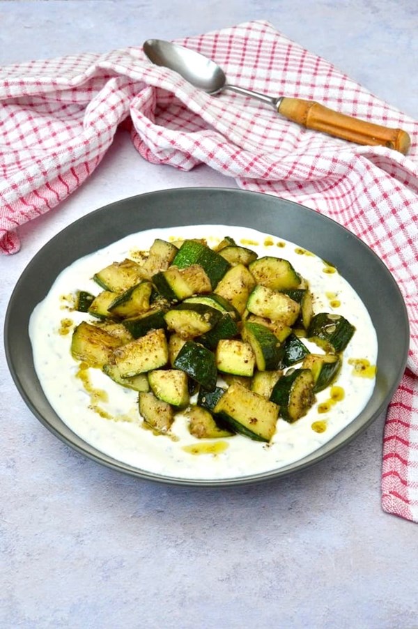 Courgettes with yoghurt and za’atar