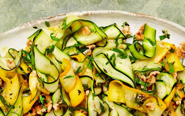 Courgette,thyme and walnut salad