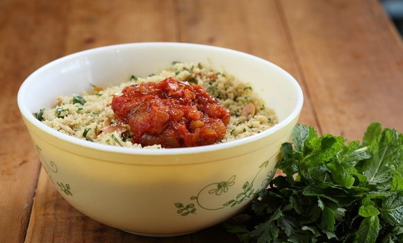 Cous Cous And Fresh Herbs With Preserved Lemon And Currant Chutney Recipe Eat Your Books