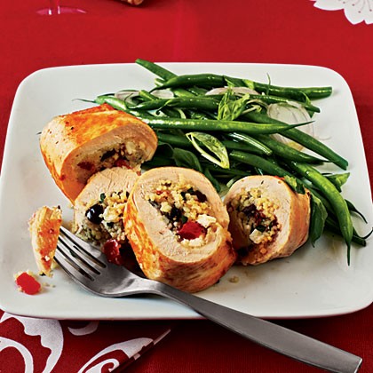 Couscous-stuffed chicken