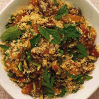 Couscous with dates, apricots and pistachios