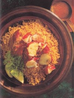 Couscous with fish sauce and lobster or crayfish (Couscous con salsa di pesce e aragosta)