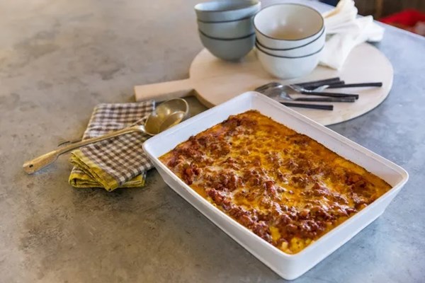 Cowboy chili mac & cheese [Five Mary Farms]