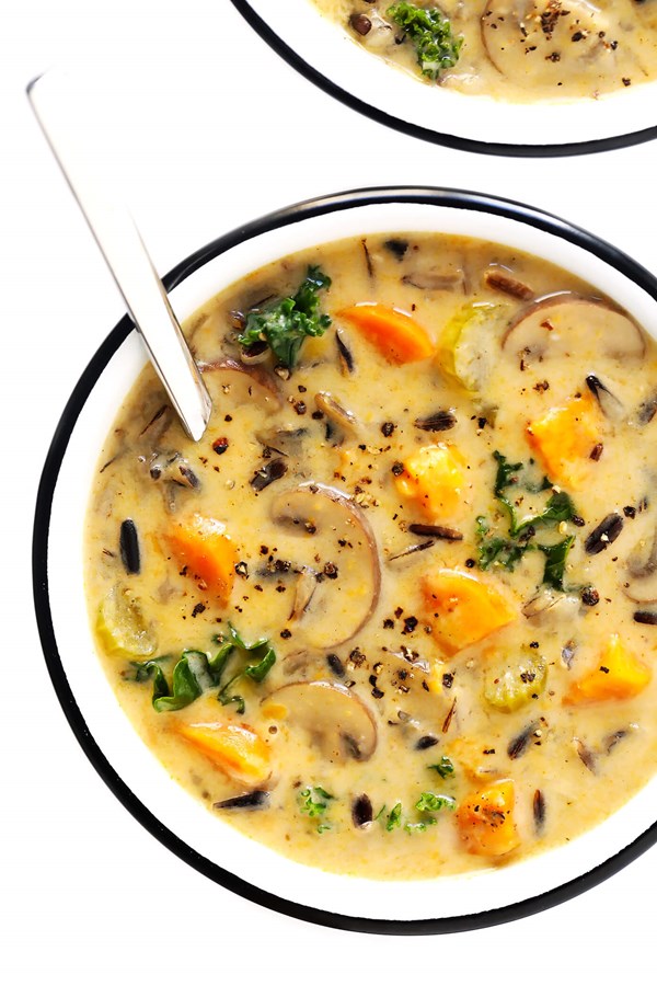 Cozy autumn wild rice soup