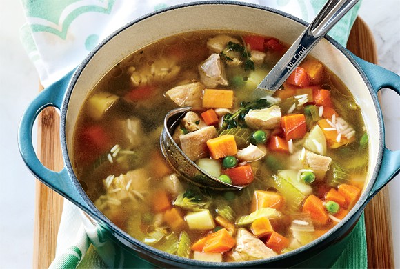 Cozy chicken and rice soup