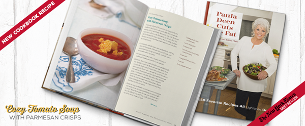 Cozy tomato soup with Parmesan crisps