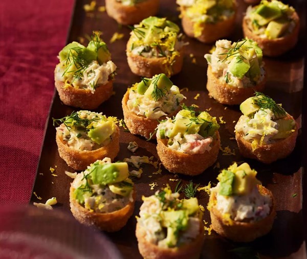 Crab & avocado croustades