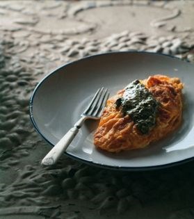 Crab & sorrel omelette