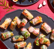Crab & sriracha mayo rainbow rolls
