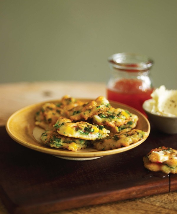 Crab & sweet corn cakes
