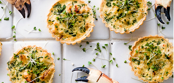 Crab and Berkswell tarts