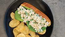 Crab and cucumber salad sandwiches