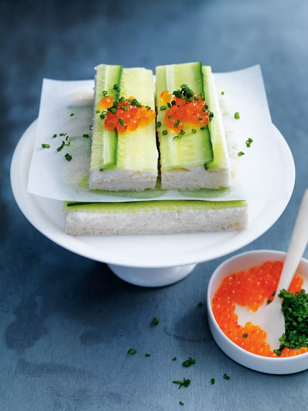 Crab and cucumber sandwiches