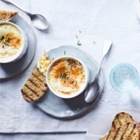 Crab and eggs en cocotte