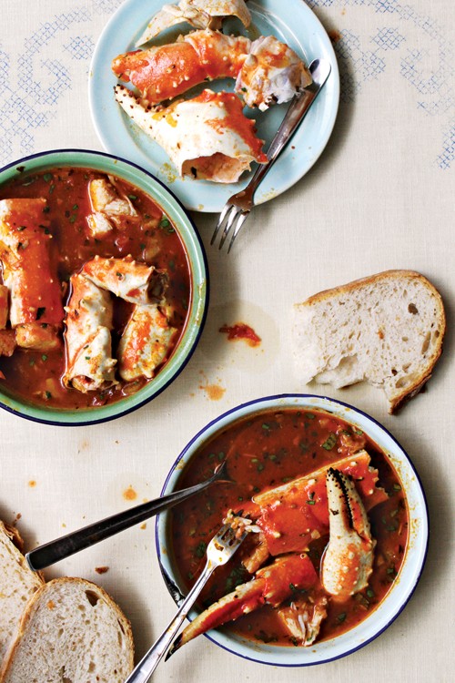 Crab and fennel stew