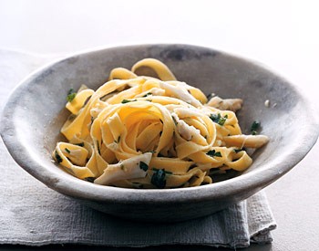 Crab and herb fettuccine