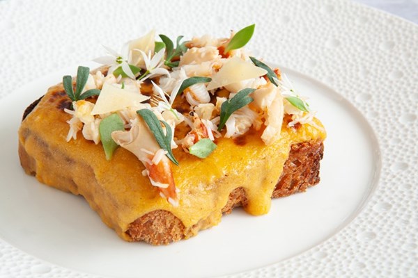 Crab and Le Gruyère AOP rarebit