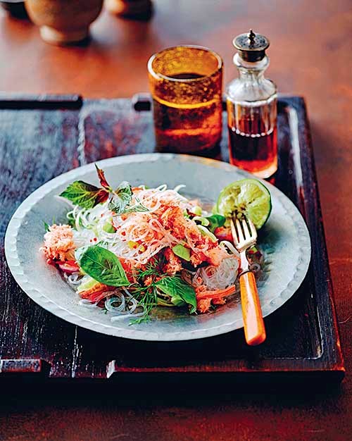 Crab and mung bean noodles