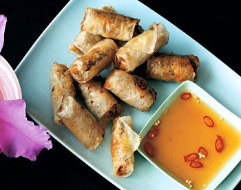 Crab-and-pork spring rolls