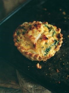 Crab and seashore vegetable tart