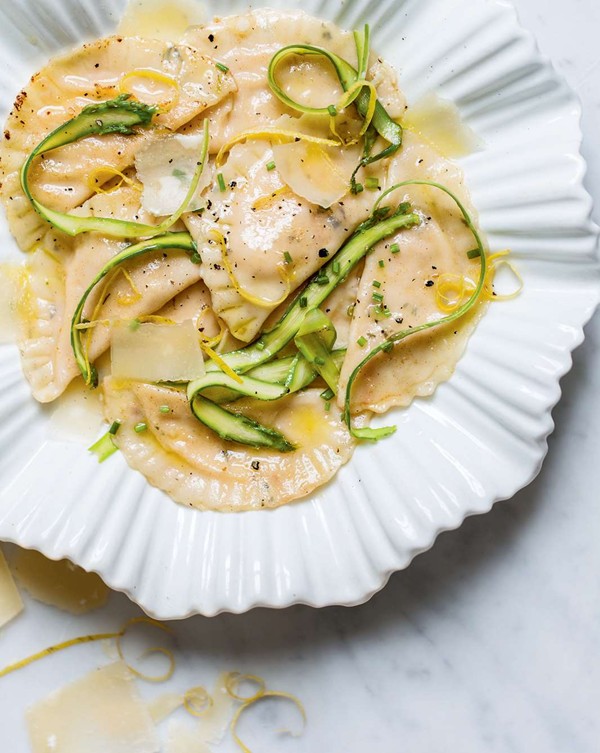 Crab and tarragon mezzaluna