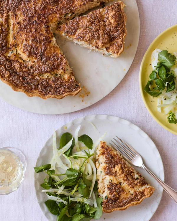 Crab and tarragon tart