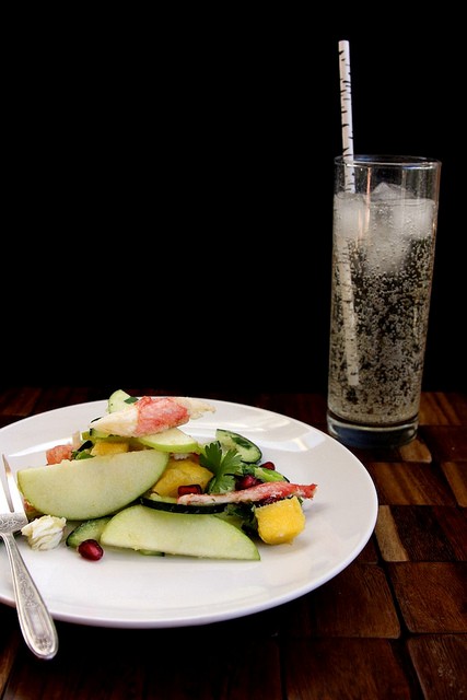 Crab, apple & pomegranate salad