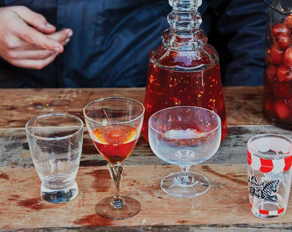 Crab apple liqueur with cinnamon