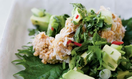 Crab, avocado and lime salad