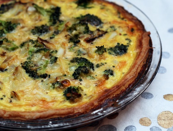 Crab-broccoli quiche with an Old Bay-cheddar crust