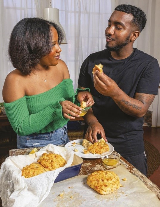 Crab cake stuffed cheddar biscuits