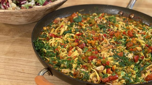 Crab fra diavolo and spaghetti