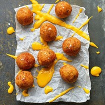Crab fritters with saffron mayonnaise