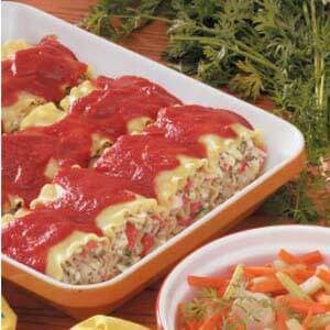 Crab lasagna roll-ups