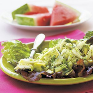 Crab, lemon, and avocado salad
