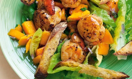 Crab, melon and basil salad