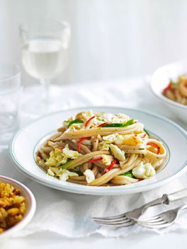 Crab, mint and lemon spelt pasta