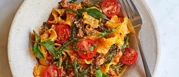 Crab pappardelle arrabbiata