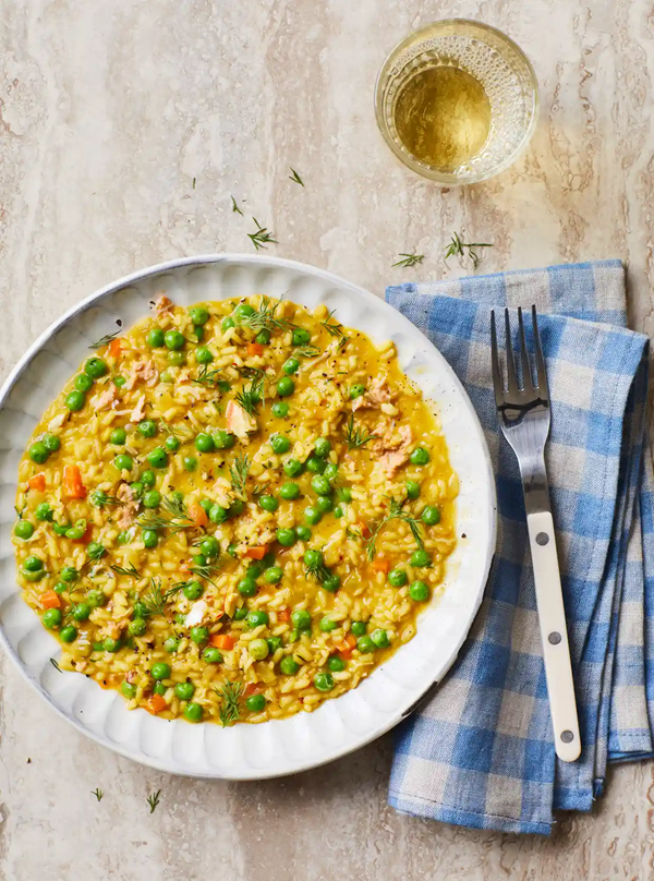 Crab, pea and dill risotto