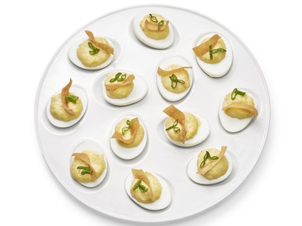 Crab Rangoon deviled eggs 