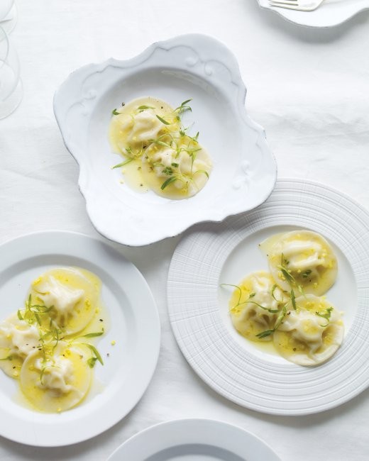 Crab ravioli with lemon butter