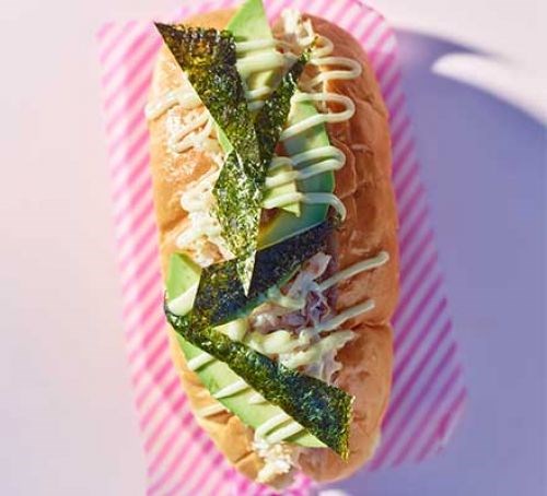 Crab roll hot dog