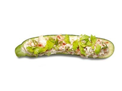 Crab-salad stuffed zucchini