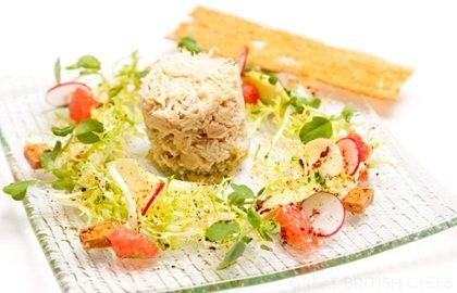 Crab salad with grapefruit