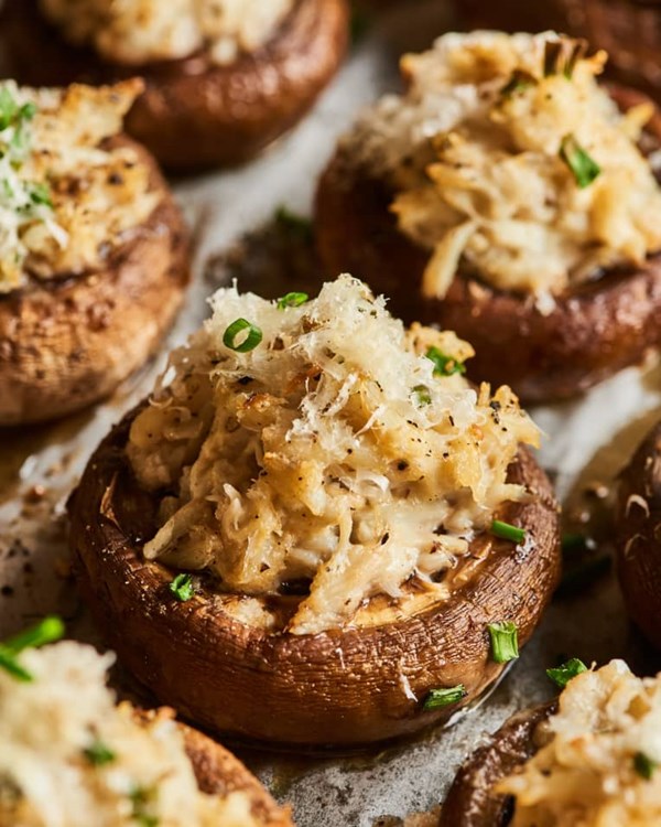 Crab-stuffed mushrooms