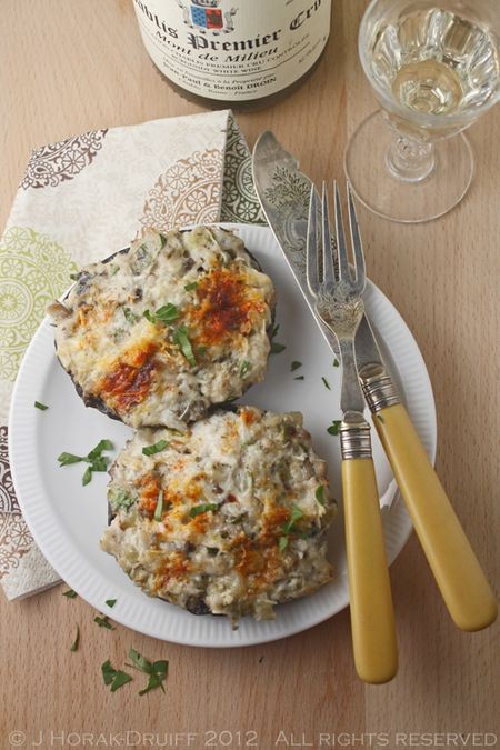 Crab-stuffed portobello mushrooms
